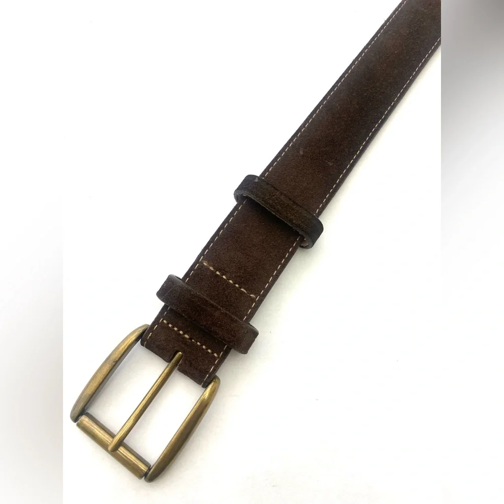 Orvis Men's Brown Suede Leather Trouser Belt